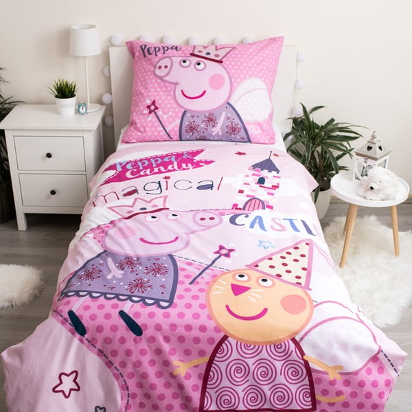 Bērnu kokvilnas gultasveļa Jerry Fabrics Peppa Pig, 140 x 200 cm-image-1