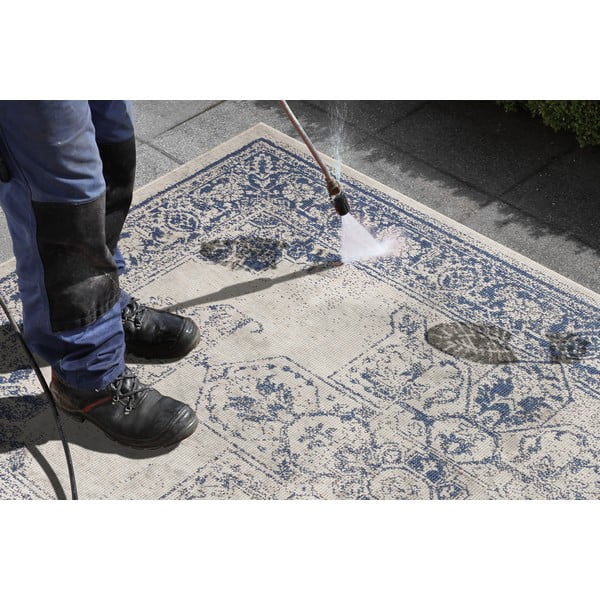 Zils un krēmkrāsas āra paklājs NORTHRUGS Borbon, 160 x 230 cm-image-3