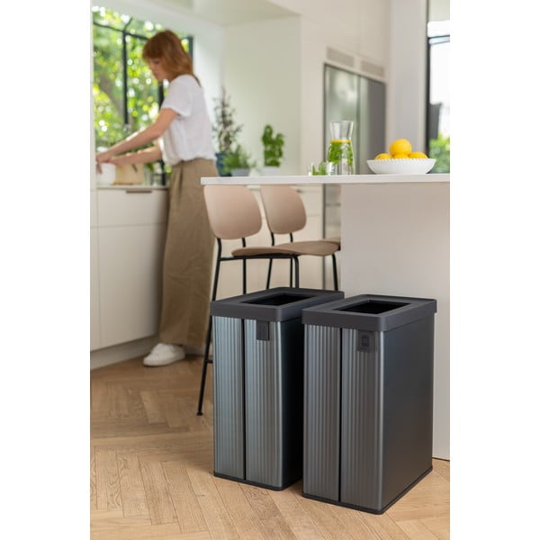 Zila atkritumu šķirošanas atkritumu tvertne no pārstrādātas plastmasas 54 l Verto Recycle – Curver-image-3