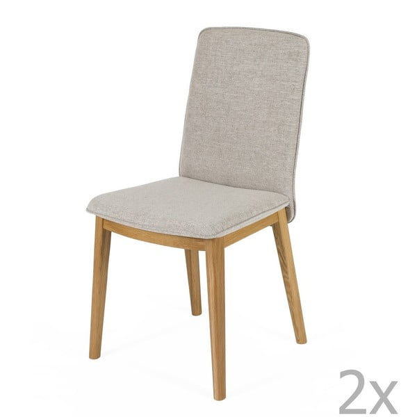 2 ēdamistabas krēslu komplekts ar ozolkoka pamatni Woodman Adra Naturo Light