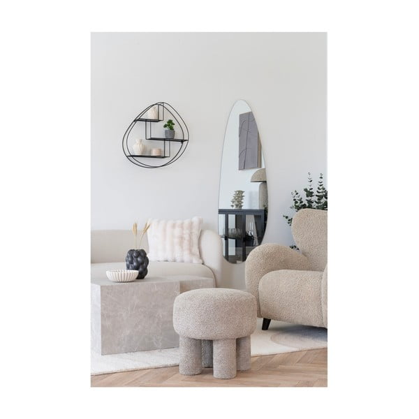 Gaiši pelēks pufs no buklē auduma Perth – House Nordic-image-1