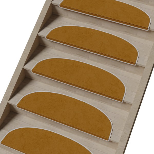 Gaiši brūni kāpņu paklāji (16 gab.) 20x65 cm Plain Color – Vitaus-image-1