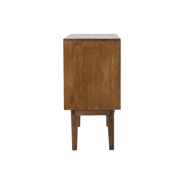 Tumši brūna masīvkoka zema kumode 100x80 cm Bitika – Light & Living-image-3