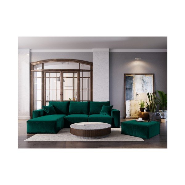 Tumši zaļš pufs Cosmopolitan Design Florida, 65 x 65 cm-image-3