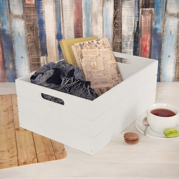 Balta koka uzglabāšanas kaste 36x26x15 cm – Orion-image-1