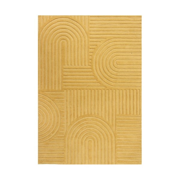Dzeltens vilnas paklājs Flair Rugs Zen Garden, 120 x 170 cm