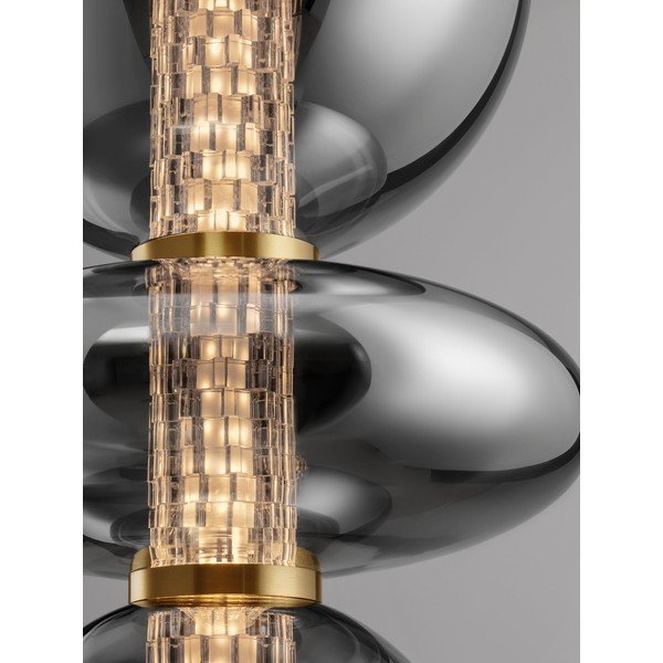 Pelēka metāla LED piekaramā lampa ar stikla abažūru ø 25,5 cm Navi – Nova Luce-image-2