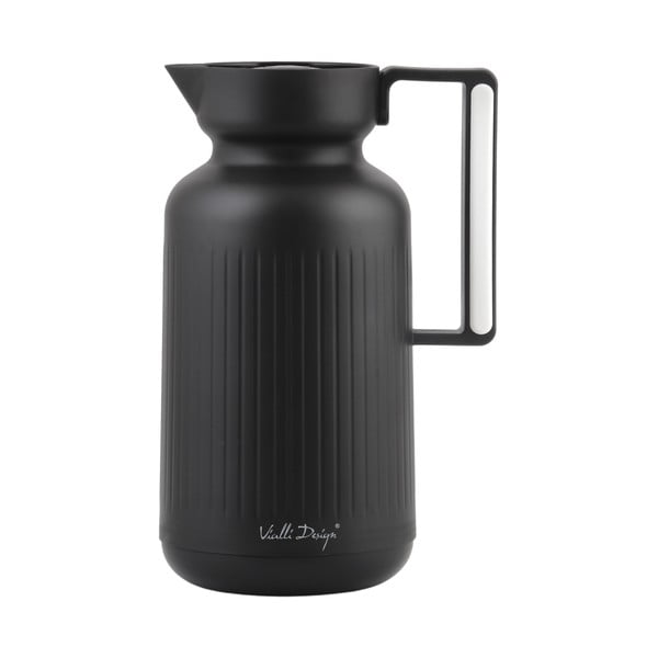 Matēti melns termoss 1 l Lungo – Vialli Design