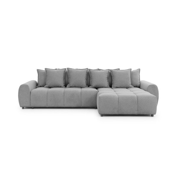 Pelēks stūra dīvāns (ar labo stūri/ar zvilni) Albane  – Ropez