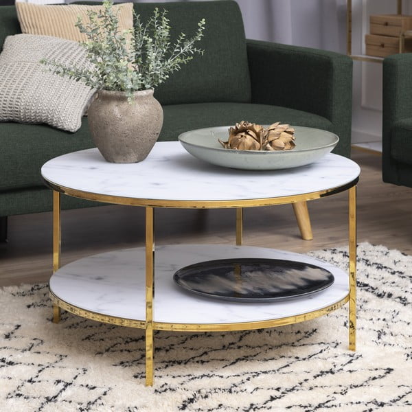 Konferenču galds ar stikla virsmu Actona Alisma, ⌀ 80 cm-image-1