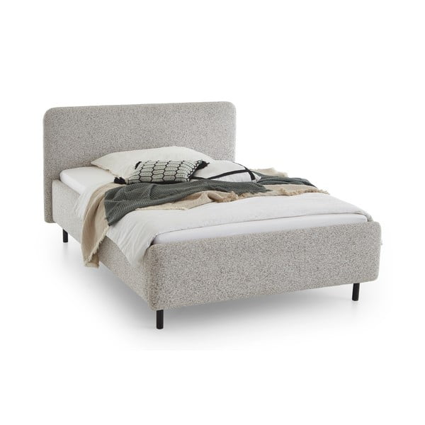 Bēša polsterēta divvietīga gulta bez režģa 160x200 cm Primo – Meise Möbel-image-3