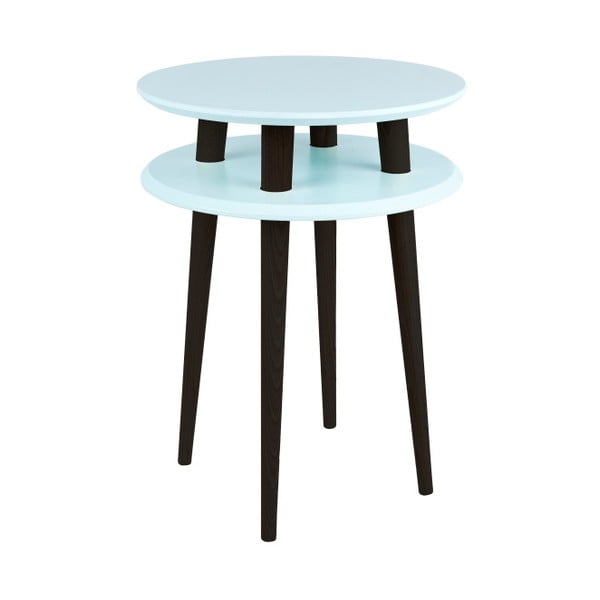 Gaiši tirkīza krāsas sānu galdiņš ar melnām kājām Ragaba UFO, Ø 45 cm