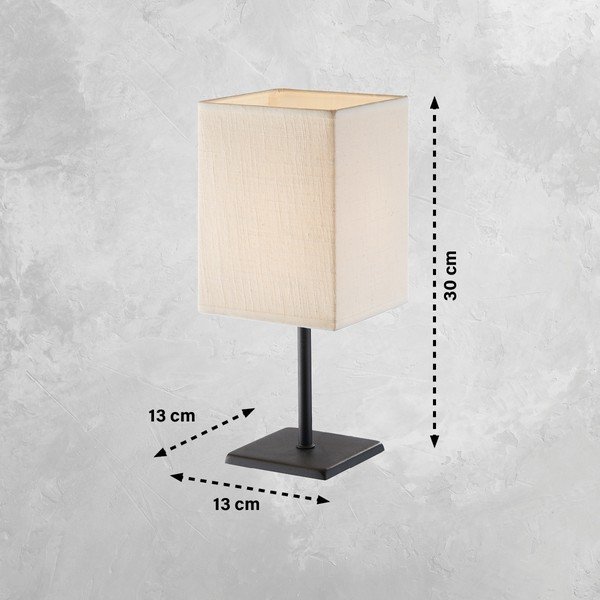 Melnbalta galda lampa ar auduma abažūru (augstums 30 cm) Lela – Fischer & Honsel-image-2