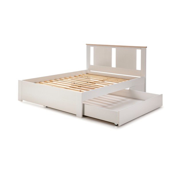 Balta atvilktne zem gultas 137 x 147 cm Enara – Marckeric-image-4