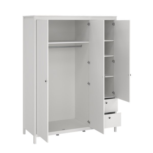 Balts drēbju skapis ar spoguli 150x199x58 cm Madrid – Tvilum-image-2