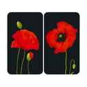 Aizsargplāksnes plītij no rūdīta stikla (2 gab.) 52x30 cm Poppy – Maximex