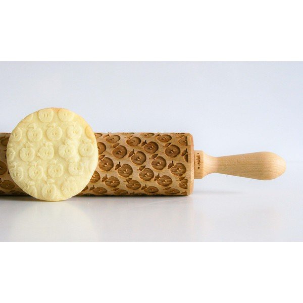 Koka mīklas rullis ar gravējumu Apples – Valek-image-2