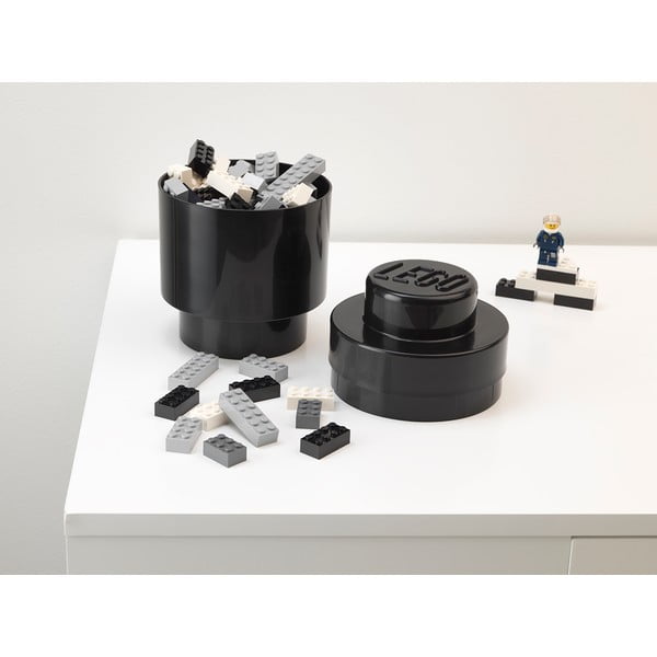 Melna LEGO® apaļa glabāšanas kaste-image-1