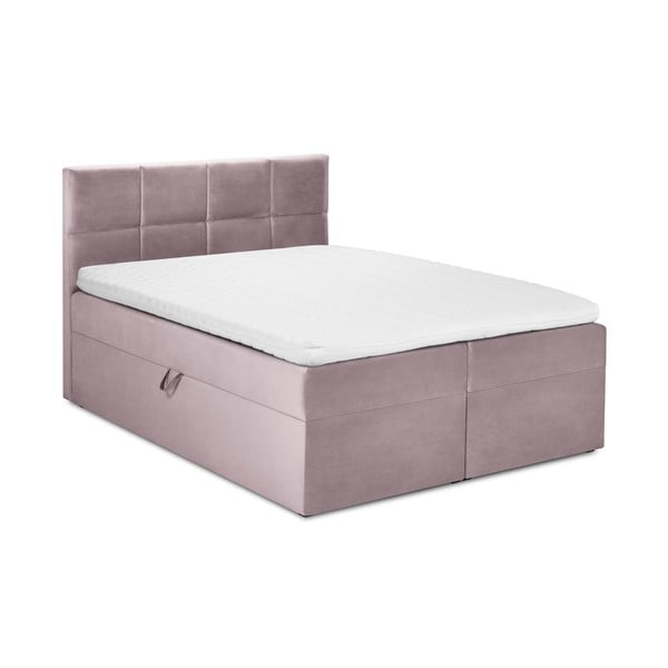 Rozā samta divguļamā gulta Mazzini Beds Mimicry, 180 x 200 cm