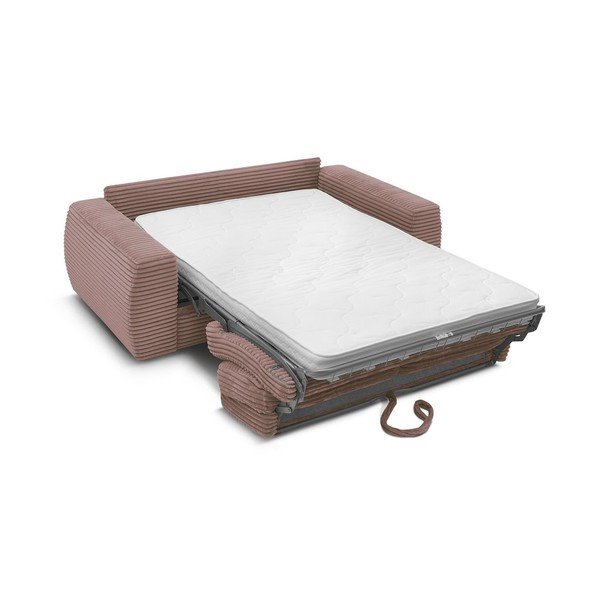 Rozā velveta dīvāns gulēšanai/salokāms 220 cm Hugo – Bobochic Paris-image-4