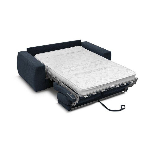 Tumši zils salokāms dīvāns no šenila auduma 220 cm Hugo – Bobochic Paris-image-4