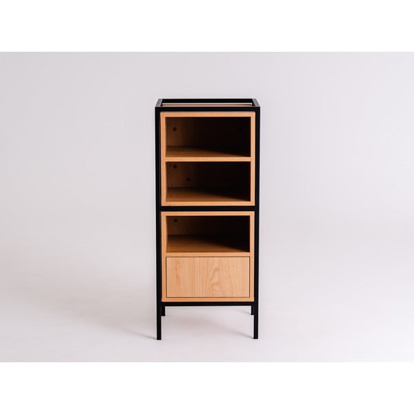 Melns ozolkoka imitācijas grāmatplaukts 45x102 cm Skap – CustomForm-image-3