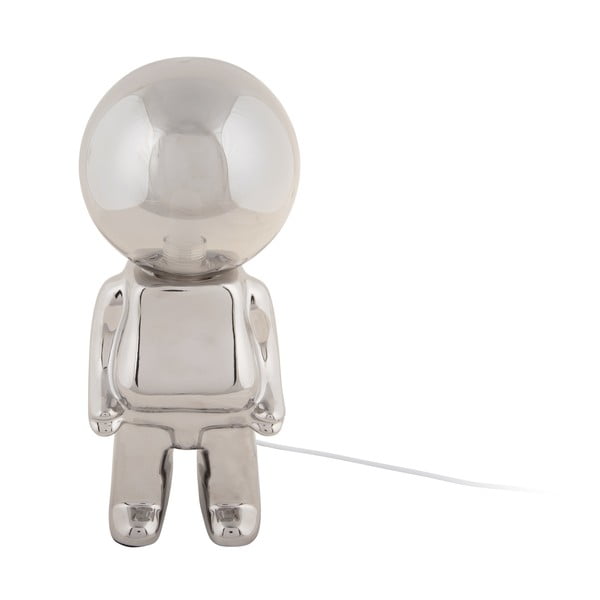 Sudraba krāsas LED galda lampa ar regulējamu spilgtumu ar stikla abažūru (augstums 27 cm) Ross – Leitmotiv-image-2