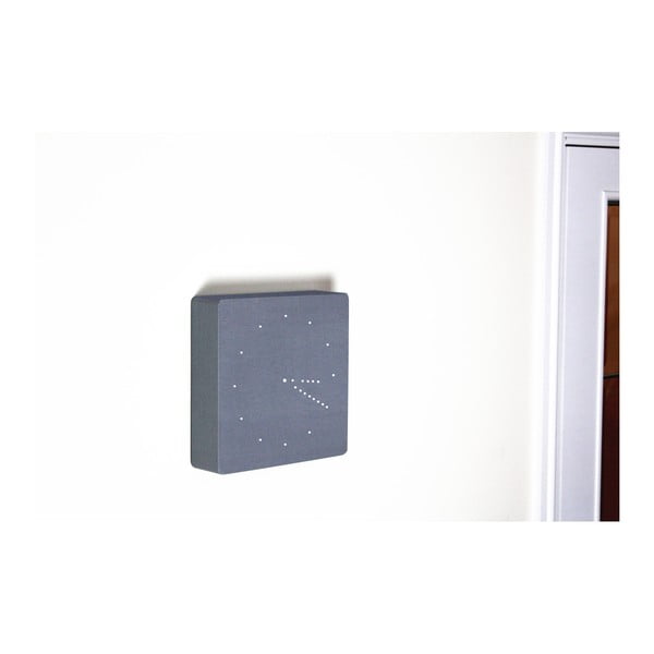 Pelēks modinātājs ar baltu LED displeju Gingko analogais klikšķa pulkstenis-image-2