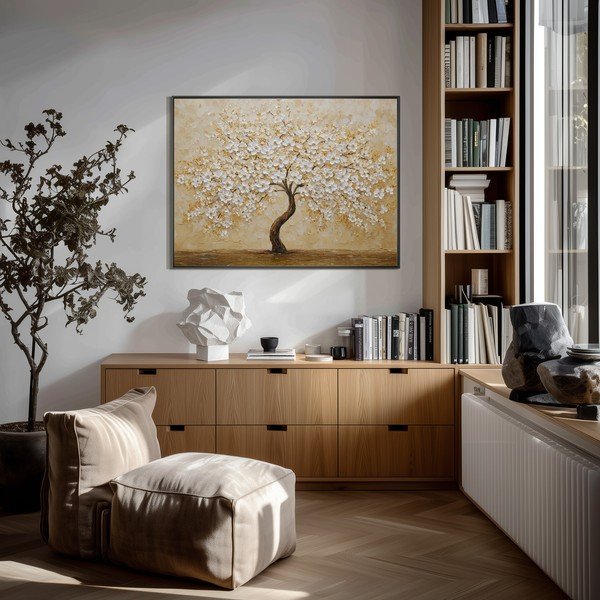 Drukāta glezna ar rāmi 80x60 cm Golden Tree – Styler-image-2