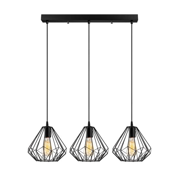 Melna piekaramā lampa ar metāla abažūru Diamond – Opviq lights-image-2