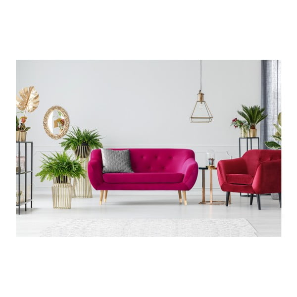 Rozā divvietīgs dīvāns Mazzini Sofas Amelie-image-4