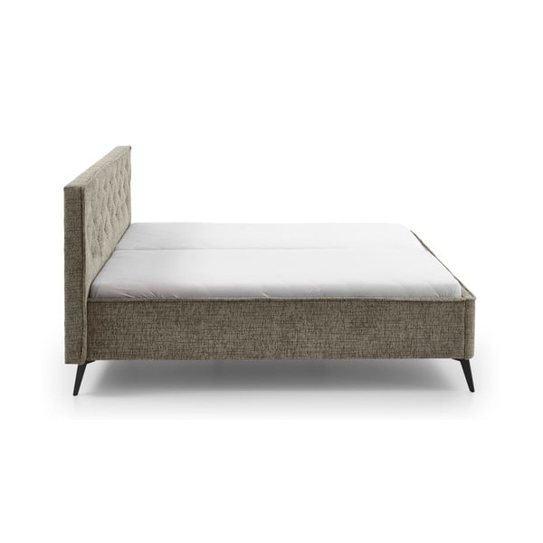 Tumši zaļa polsterēta divvietīga gulta bez režģa 180x200 cm Alicante – Meise Möbel-image-4