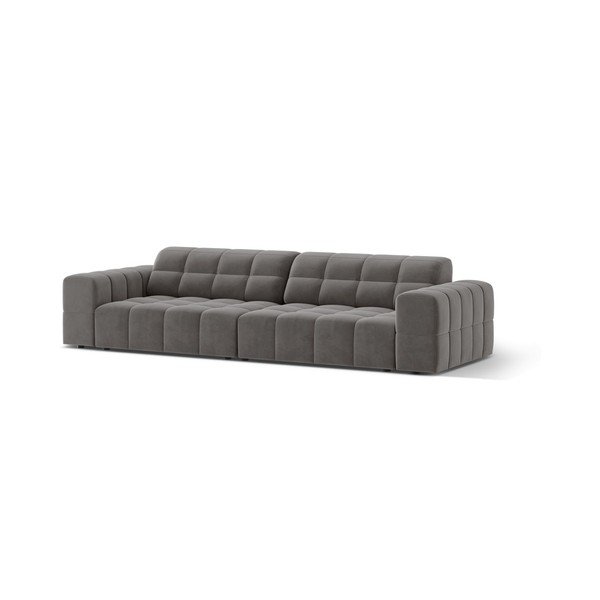 Pelēks samta dīvāns 252 cm Chicago – Cosmopolitan Design-image-1