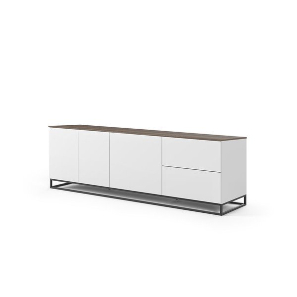 Matēti balta TV kumode ar valriekstkoka virsmu TemaHome Join, 200 x 65 cm-image-3