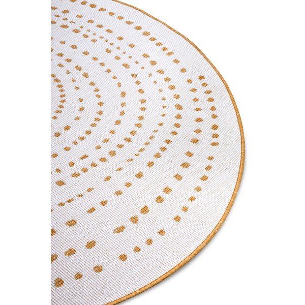 Okera dzeltens/balts apaļš āra paklājs ø 200 cm Bali – NORTHRUGS-image-4