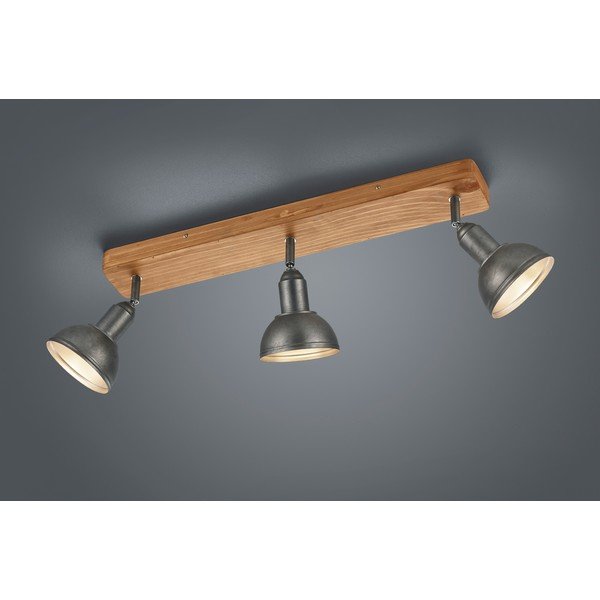 Tumši pelēka/dabīga toņa prožektora tipa lampa 11x58 cm Delhi – Trio-image-1