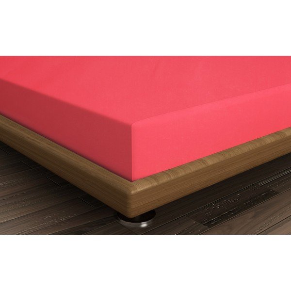Rozā kokvilnas palags ar gumiju 160x200 cm – Mijolnir-image-1