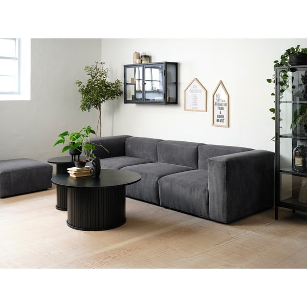 Melns apaļš žurnālgaldiņš ø 90 cm Nola – Unique Furniture-image-1