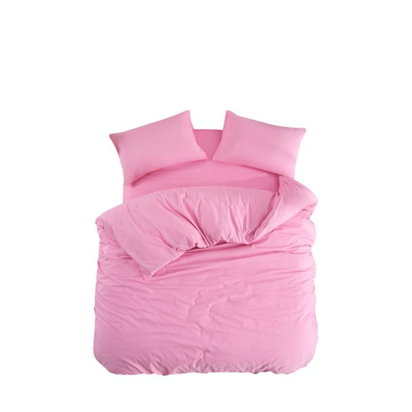 Rozā divguļamā gultas veļa ar palagu 200x220 cm Classic – Mila Home