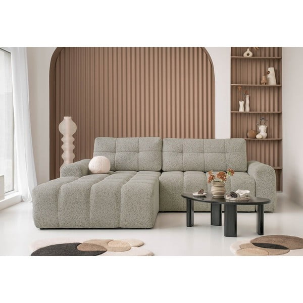 Gaiši brūns salokāms modulārais stūra dīvāns ar uzglabāšanas vietu (ar kreiso stūri) Lulu – Miuform-image-1