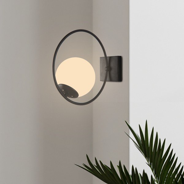 Melna sienas lampa ø 15 cm Ates – Squid Lighting-image-1