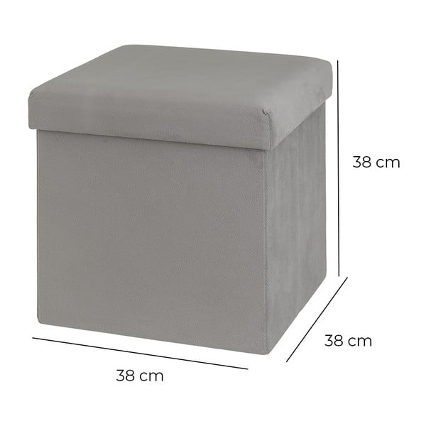 Gaiši pelēks samta pufs Estela – Casa Selección-image-2