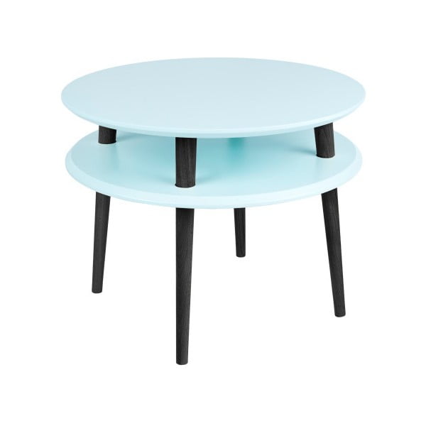 Gaiši tirkīza kafijas galdiņš ar melnām kājām Ragaba UFO, Ø 57 cm