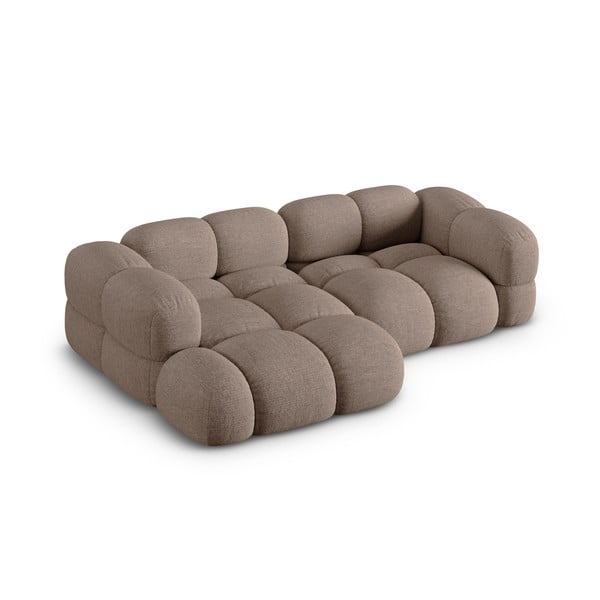 Brūns stūra dīvāns (ar kreiso stūri/ar zvilni) Loretto – Cosmopolitan Design-image-2