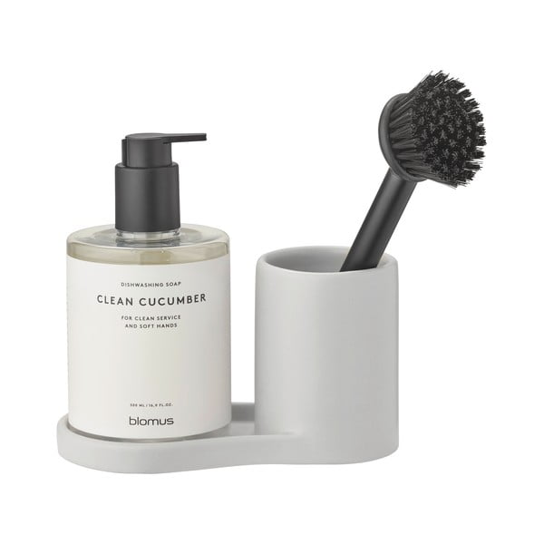 Gaiši pelēks māla mazgāšanas līdzekļu turētājs Piro – Blomus-image-2