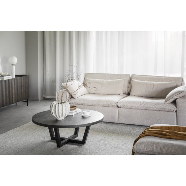 Melns apaļš žurnālgaldiņš ar ozolkoka imitāciju ø 110 cm Boxford – Rowico-image-1