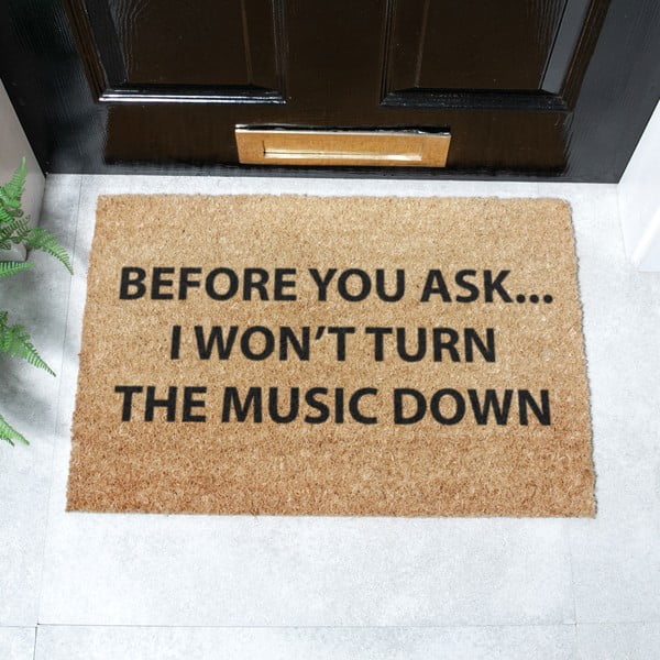 Kokosšķiedras kājslauķis 40x60 cm Loud Music – Artsy Doormats-image-2
