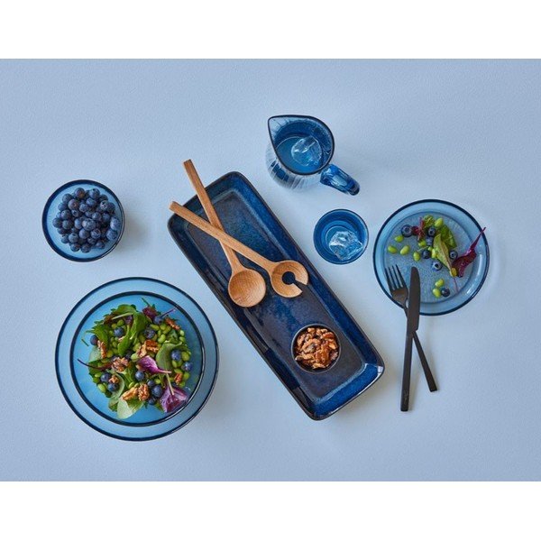 Servēšanas keramikas paplāte 14x38 cm Gastro Dark Blue/Black – Bitz-image-1