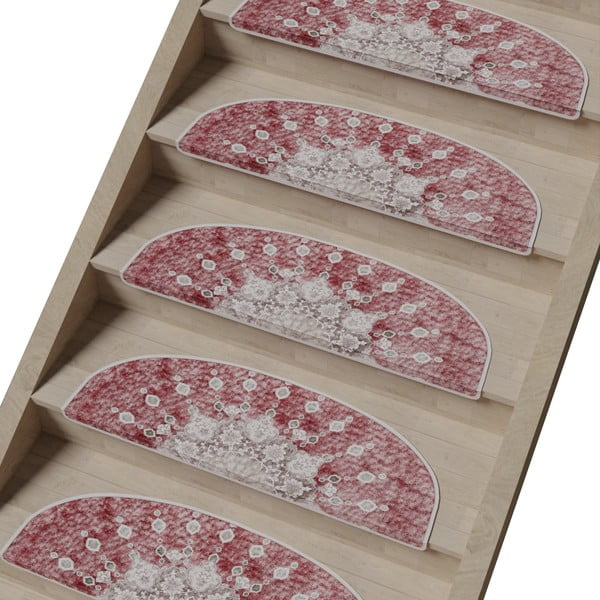 Gaiši sarkani kāpņu paklāji (16 gab.) 20x65 cm Chakra – Vitaus-image-1