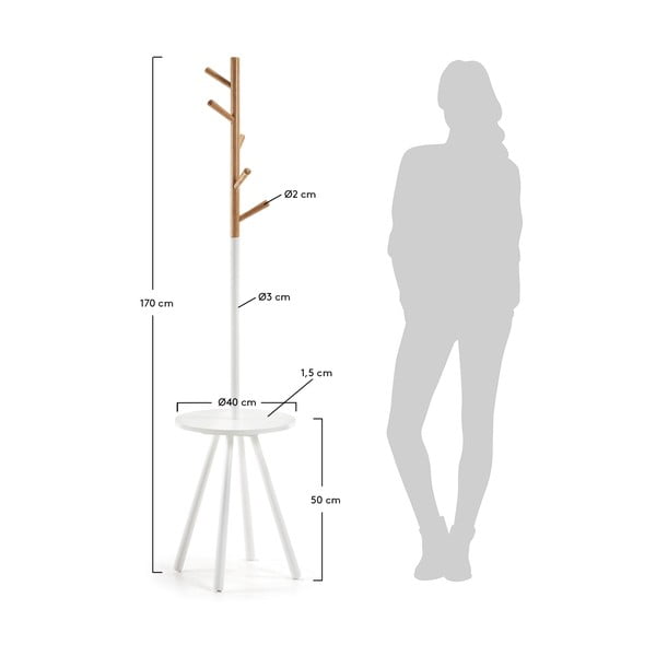 Balts mēteļu pakaramais Kave Home Bren-image-3